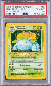 1999 Pokemon Base 1st Edition Spanish #15 Venusaur, Holographic - PSA GEM MT 10